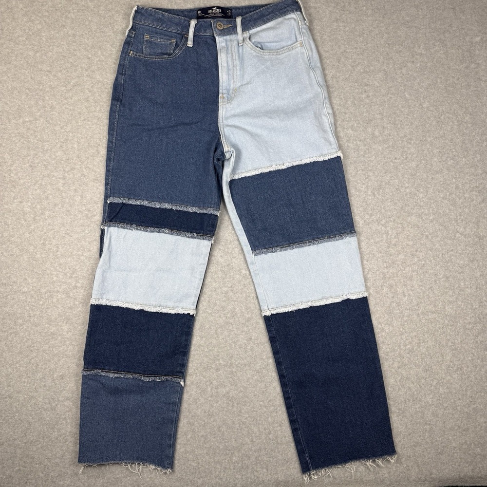 Hollister Jeans Womens 5R 27x27 Blue Ultra High Rise Vintage Straight Patchwork
